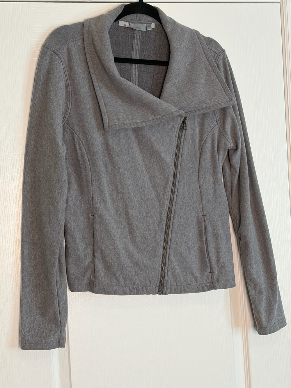 Athleta Gray City Limits Asymmetrical Zip Moto Jacket